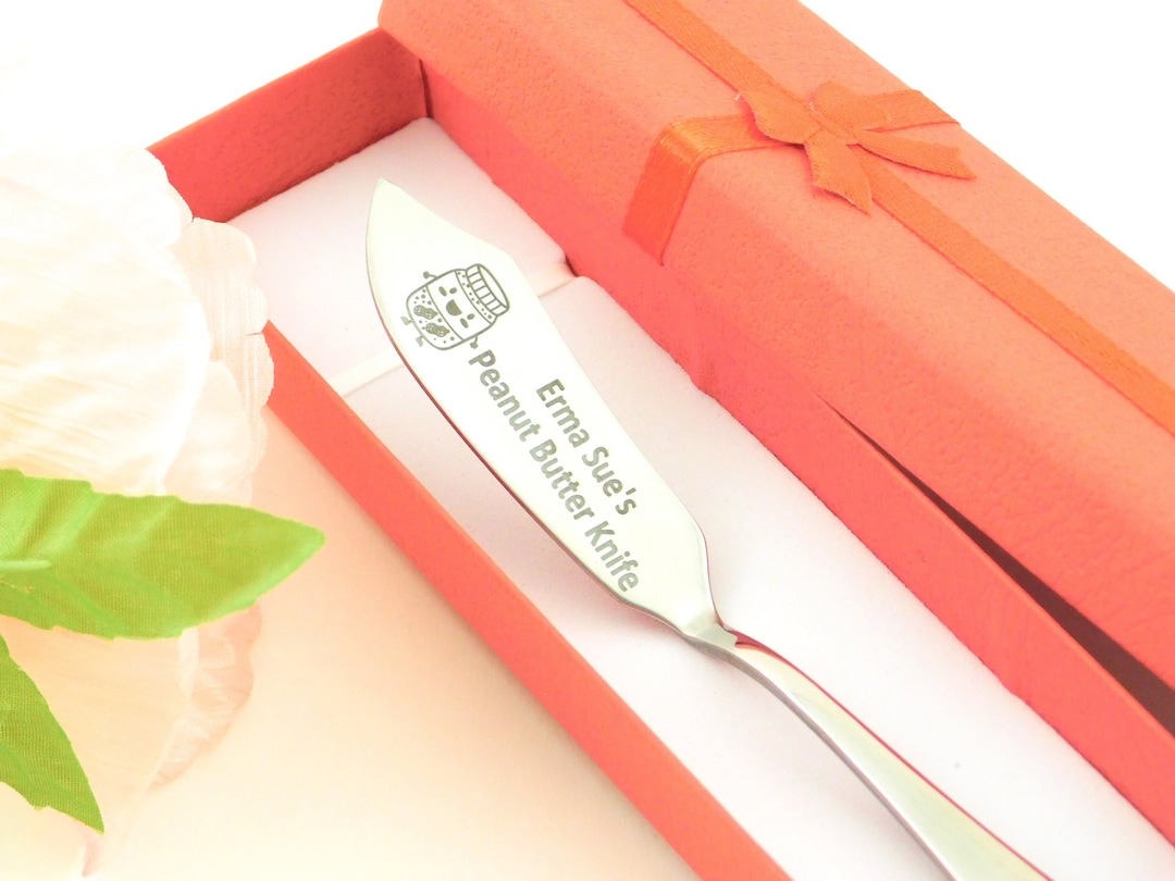 Personalized Silver Peanut Butter Knife, Engraved Custom Knife, 1st