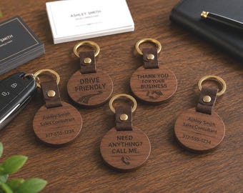 Llavero personalizado para agentes inmobiliarios, llavero con información de contacto personalizada, regalo de marca para empresas, regalo de agradecimiento al cliente, regalo corporativo al por mayor