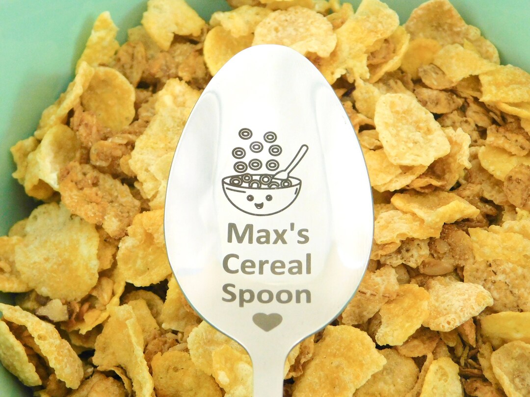 Personalized Cereal Spoons, Custom Name Spoon, Cute Cereal Spoon