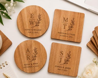Personalized Wedding Coasters, Bulk Wedding Guest Gifts, Elegant Wedding Favors, Personalized Bridal Shower & Wedding Guest Gifts, Monogram