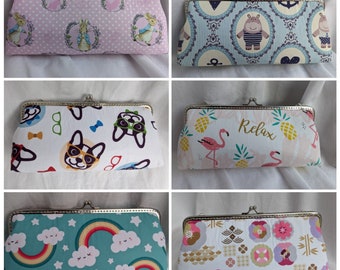 Cute | Kisslock frame bag, cosmetic bag,big pen case, peter rabbit/hippo/dog/flamingo|Kiss Clasp Purse|gift for her/kids