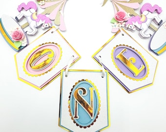 Carousel First Birthday Banner, Handmade Party Decorations, Carnival Party Decoration