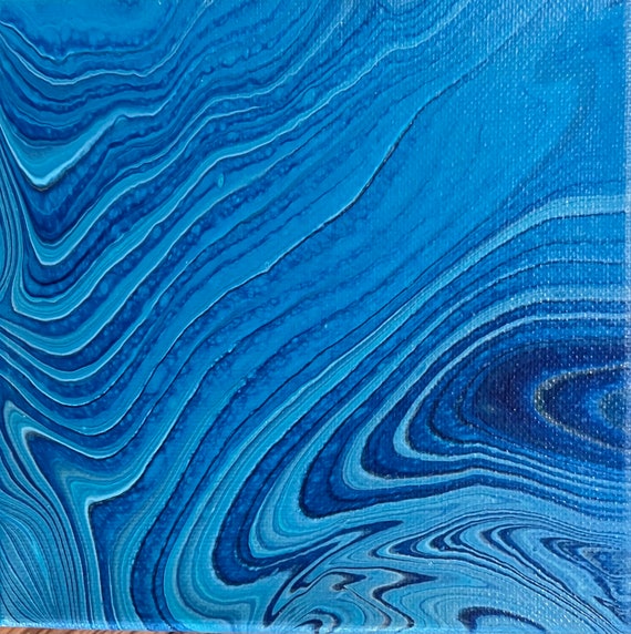 6 X 6 Blue Cedar Wood Paint Pour Etsy