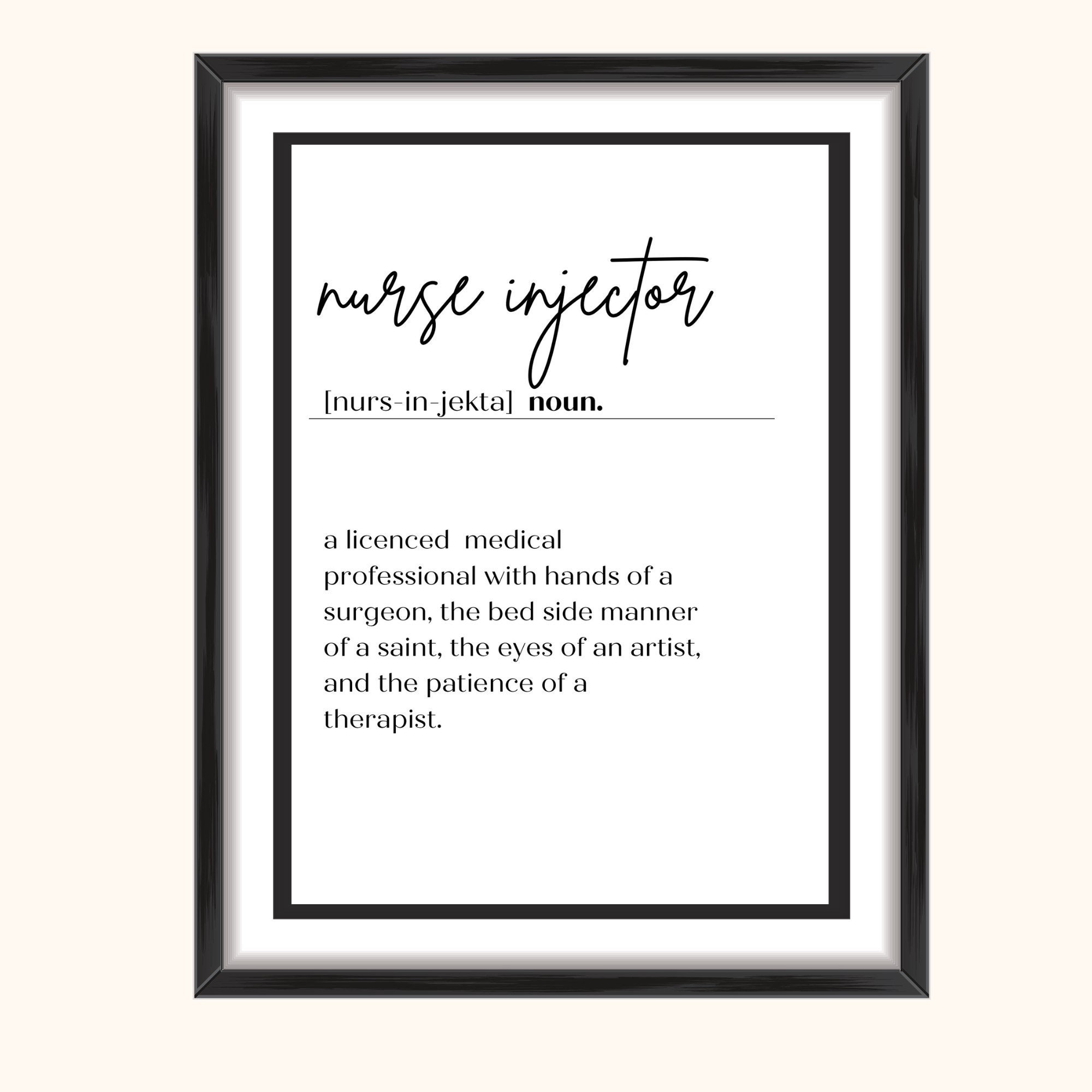 Nurse Injector Definition Poster A4, A3, A1 - Etsy