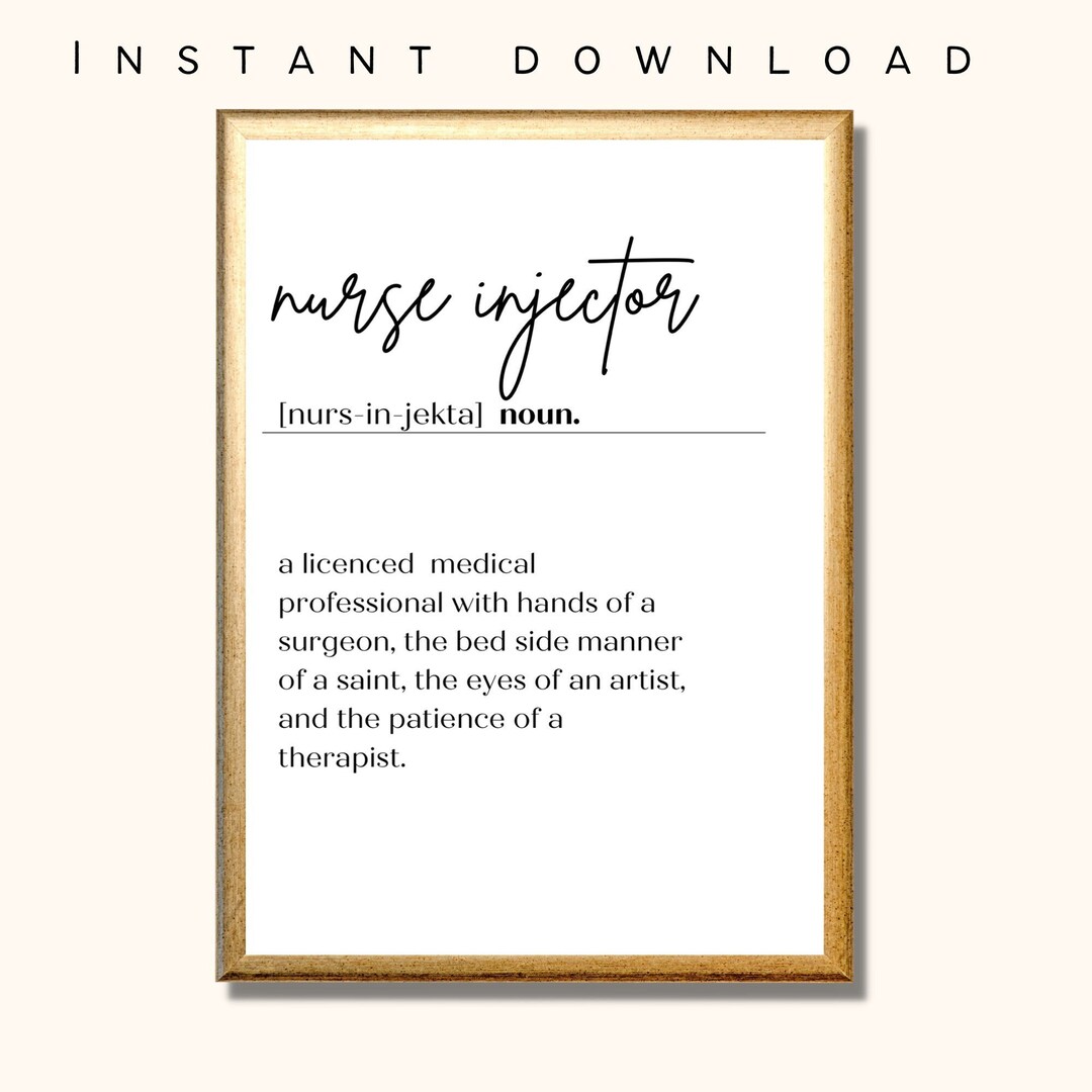 Nurse Injector Definition Poster A4, A3, A1 - Etsy