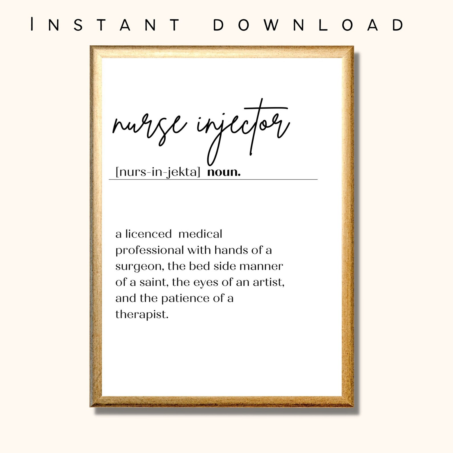 Nurse Injector Definition Poster A4, A3, A1 - Etsy