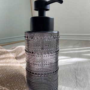 Dark Bubble Glass Texture Foaming Soap Pump,Clear Bathroom Soap Dispenser,Chic Tumbler Glass Soap Dispenser Gift,Modern Soap Pump Dispenser