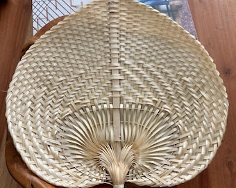 Woven Paradisio Fan Natural Color,Beach Wedding Party Favor Fans 11x15",Tropical Woven Hand Fans,Beach Wedding Fans,Wedding Bamboo Hand Fans