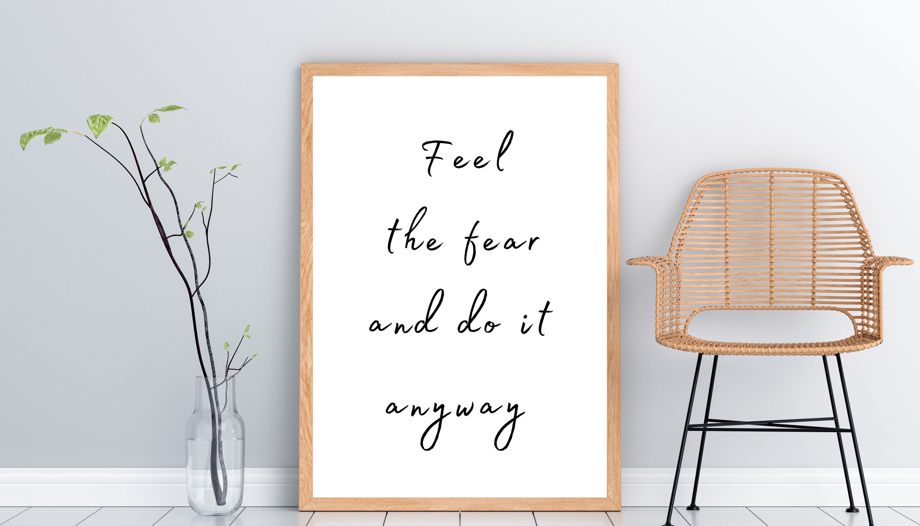 Feel the Fear Quote Printtypographic Quote Printsmodern Home ...