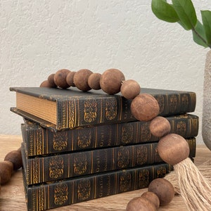 Black Antique Scroll Edge Storage Faux Book Decor,Classic Faux Leather Book Box With Gold Accents,Vintage Style Stackable Coffee Table Books image 3