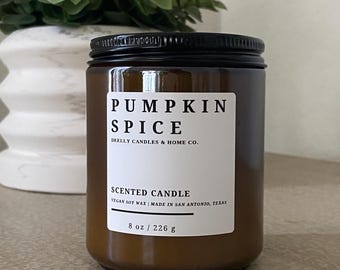 Pumpkin Spice Soy Candle|Pumpkin Spice Candle Gift 8oz|Cozy Fall Candle Soy|Small Batch Soy Candle Pumpkin Spice Scent|Non-Toxic Soy Candles
