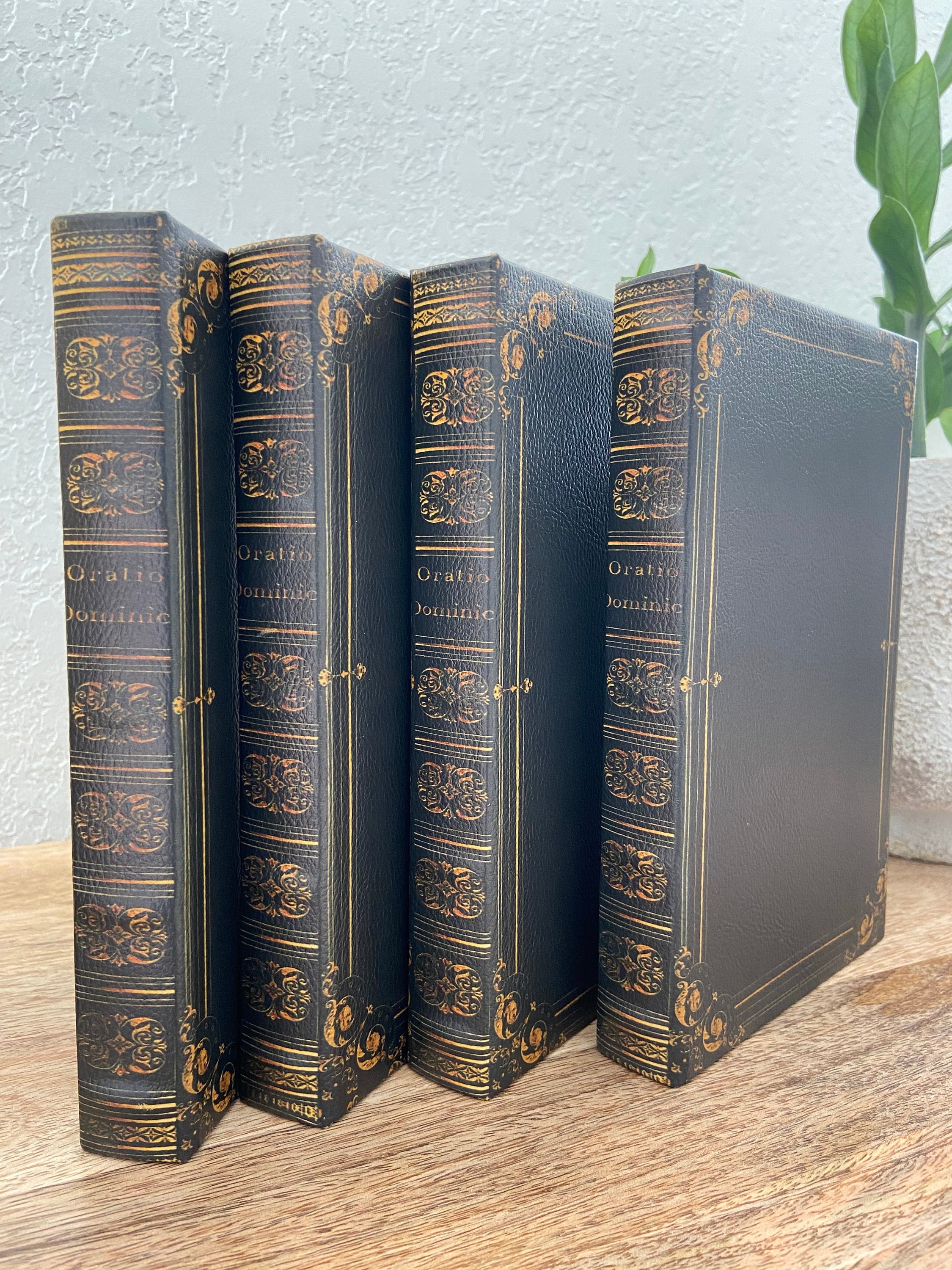 Black Antique Scroll Edge Storage Faux Book Decor,classic Faux