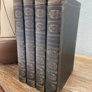 Black Antique Scroll Edge Storage Faux Book Decor,Classic Faux Leather Book Box With Gold Accents,Vintage Style Stackable Coffee Table Books image 5