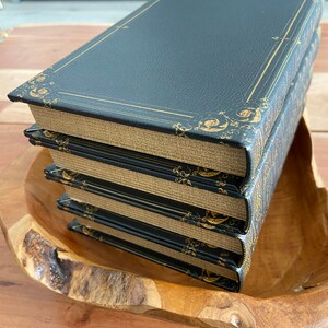 Black Antique Scroll Edge Storage Faux Book Decor,Classic Faux Leather Book Box With Gold Accents,Vintage Style Stackable Coffee Table Books image 10