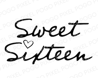 Sweet Sixteen SVG, sweet 16 svg, birthday svg, 16th birthday svg, birthday girl svg, happy birthday svg, sixteenth birthday, cake topper svg