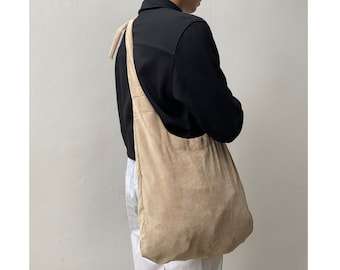 Men Tsuno Crossbody Corduroy Knot Tote Sling Vintage Bag