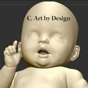 Baby Girl Resin Sculpture For Art in Silicone
