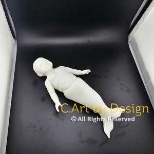 Resin Baby Mermaid Sculpture: DIY Silicone Art, 10 inch with Tutorial