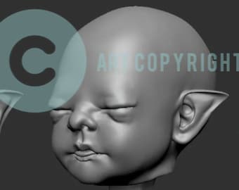 DIDIGO – Original Alv Babyskulptur – 45 cm – Harts