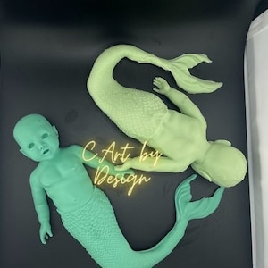 Baby Mermaid Resin Sculpture in Any Size Of Your Preference COA with Tutorial