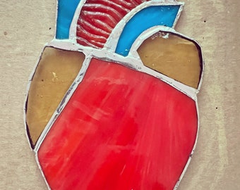 Stained glass anatomical heart