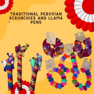Traditional Peruvian Scrunchies and Llama Pens