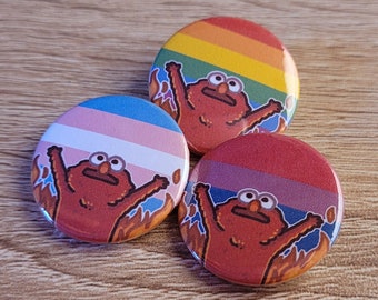 Chaotic Elmo Pride Badges