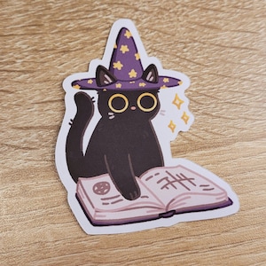 Spooky Kitty Wizard Sticker