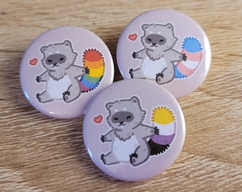 Pride Raccoon Badges