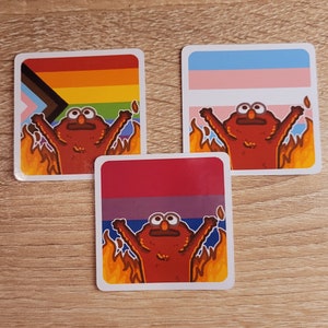 Chaotic Elmo Pride Stickers