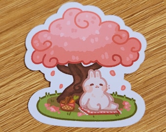 Sticker pique-nique petit lapin