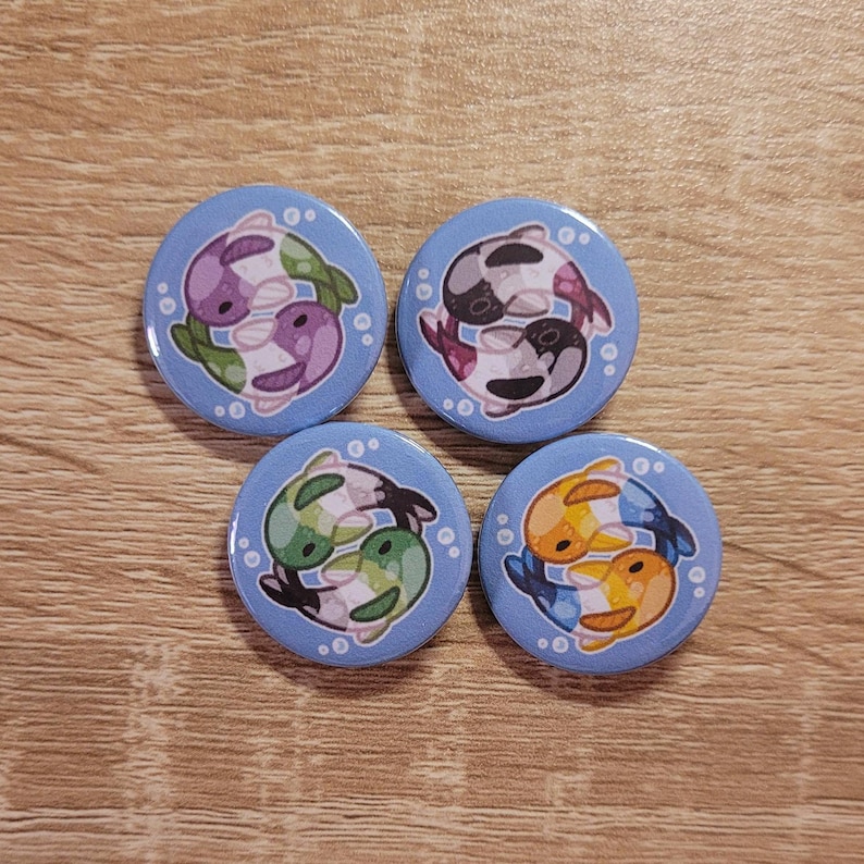 Pride Koi Fish Badges DOUBLE FLAG - Etsy