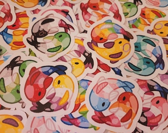 Pride Koi Fish Stickers DOUBLE FLAG