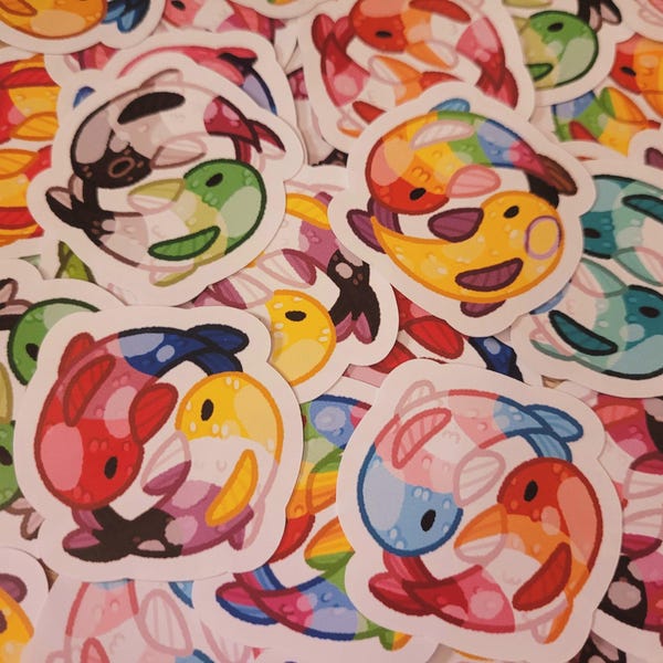 Pride Koi Fish Stickers DOUBLE FLAG