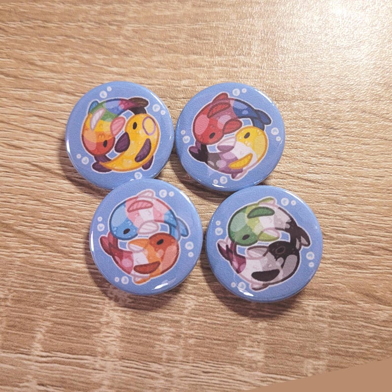 Pride Koi Fish Badges DOUBLE FLAG - Etsy