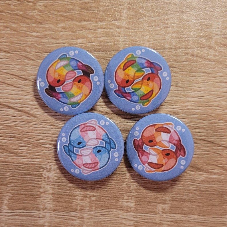 Pride Koi Fish Badges DOUBLE FLAG - Etsy