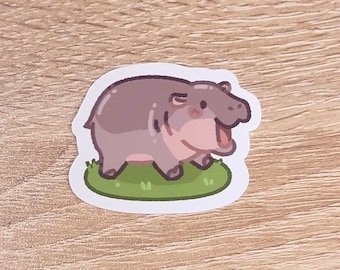 Sticker bébé hippopotame Moo Deng