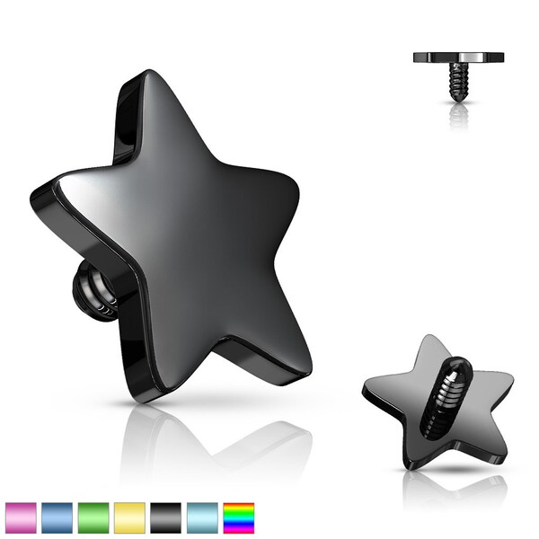 Star Dermal Top Surgical Steel (316L) 1 Piece ( 16g (1.2mm), 4mm top (TD16G))