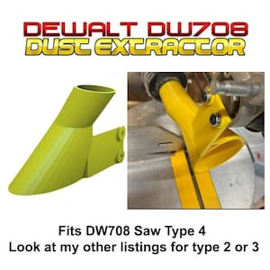 Dewalt dw708 miter saw 3d Printed Dust Extractor obsolete part from DEWALT For Type 4 Saw