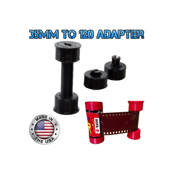 35mm to 120 Medium Format Camera Film Spool Adapter 3 Piece Kit