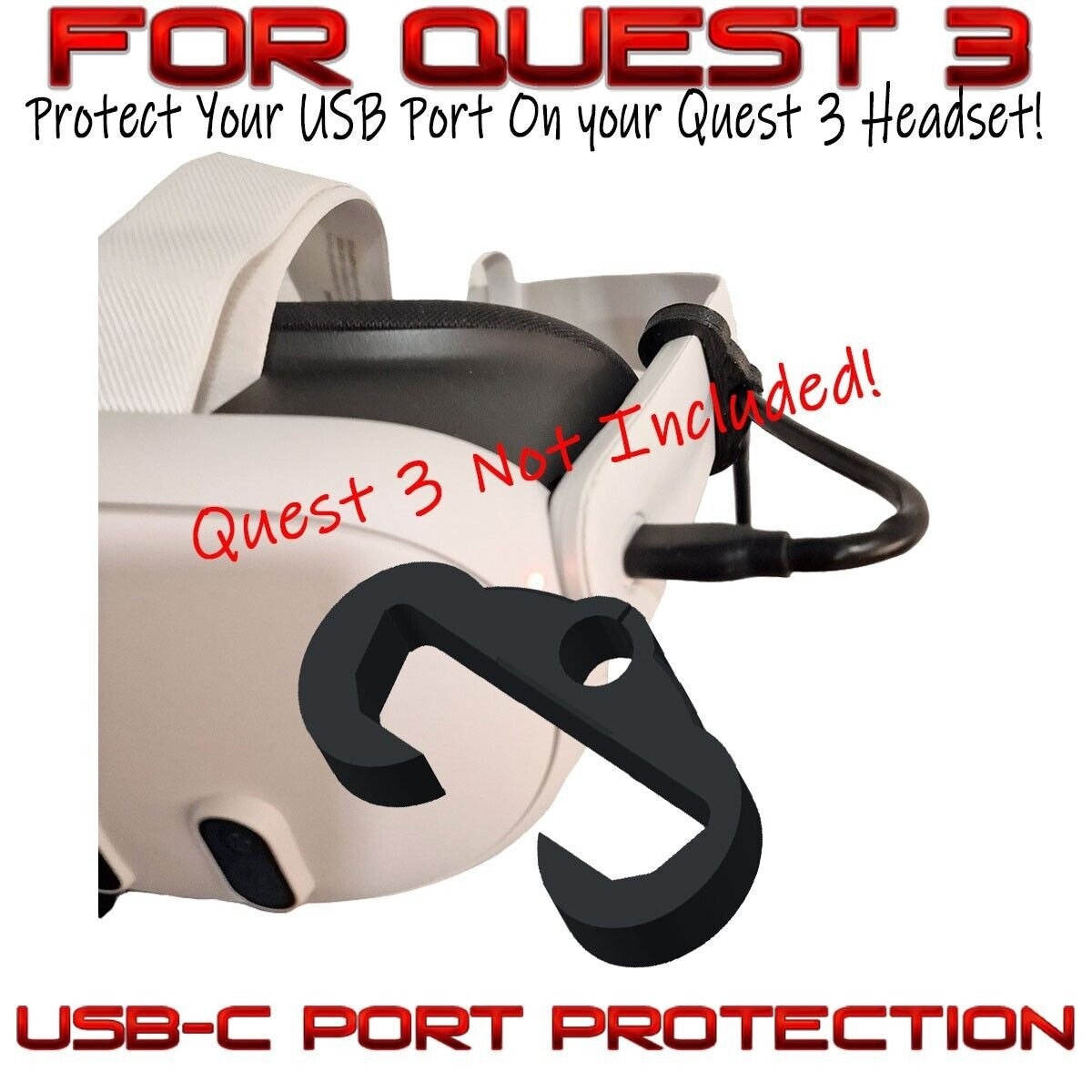 For Meta Quest 3 USB-C Cable Protection Clip Protect Link Cable and Port 
