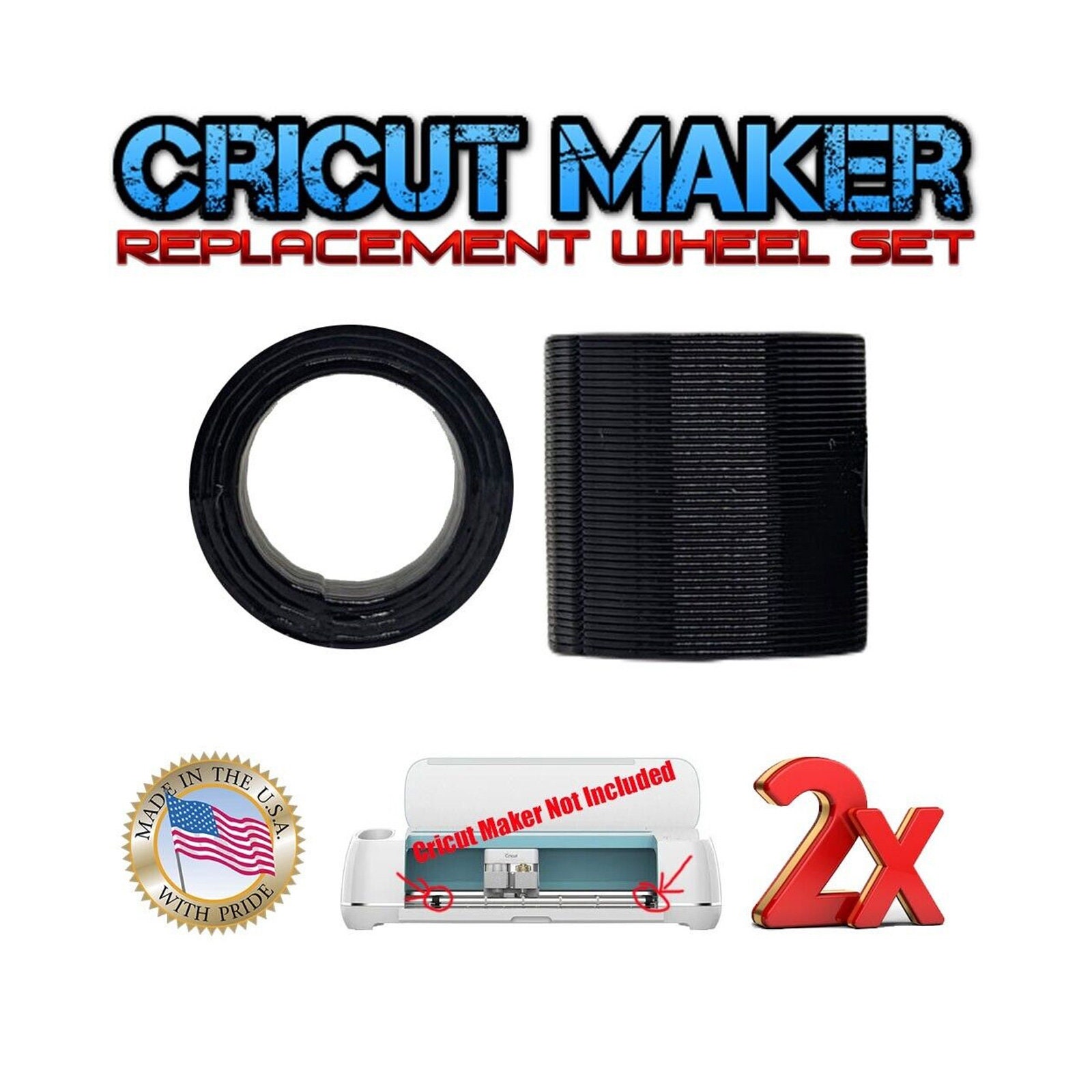 Cricut Maker Rubber Roller Replacement Black Set Of 2 3d Printed Etsy