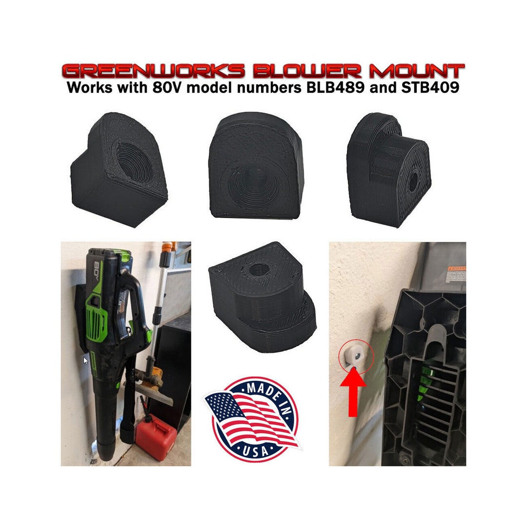 Greenworks 80v 80 Volt Leaf Blower Wall Mount Hanger Fits BLB489 and