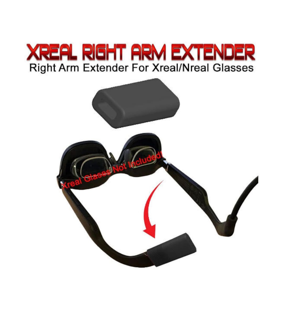 Xreal Nreal Glasses Right Arm Extender for a More Comfortable Fit TPU