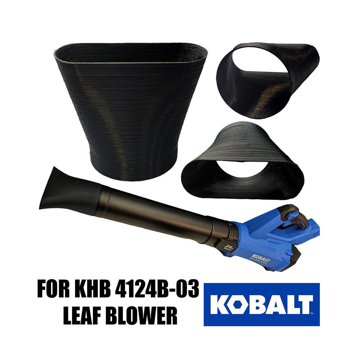KHB 4124B-03 Parts Replacement Leaf Blower Flat Nozzle For Kobalt 24V KHB 4124B-03 - Concentrated Airflow Tip Milwaukee Leaf Blower Attachment
