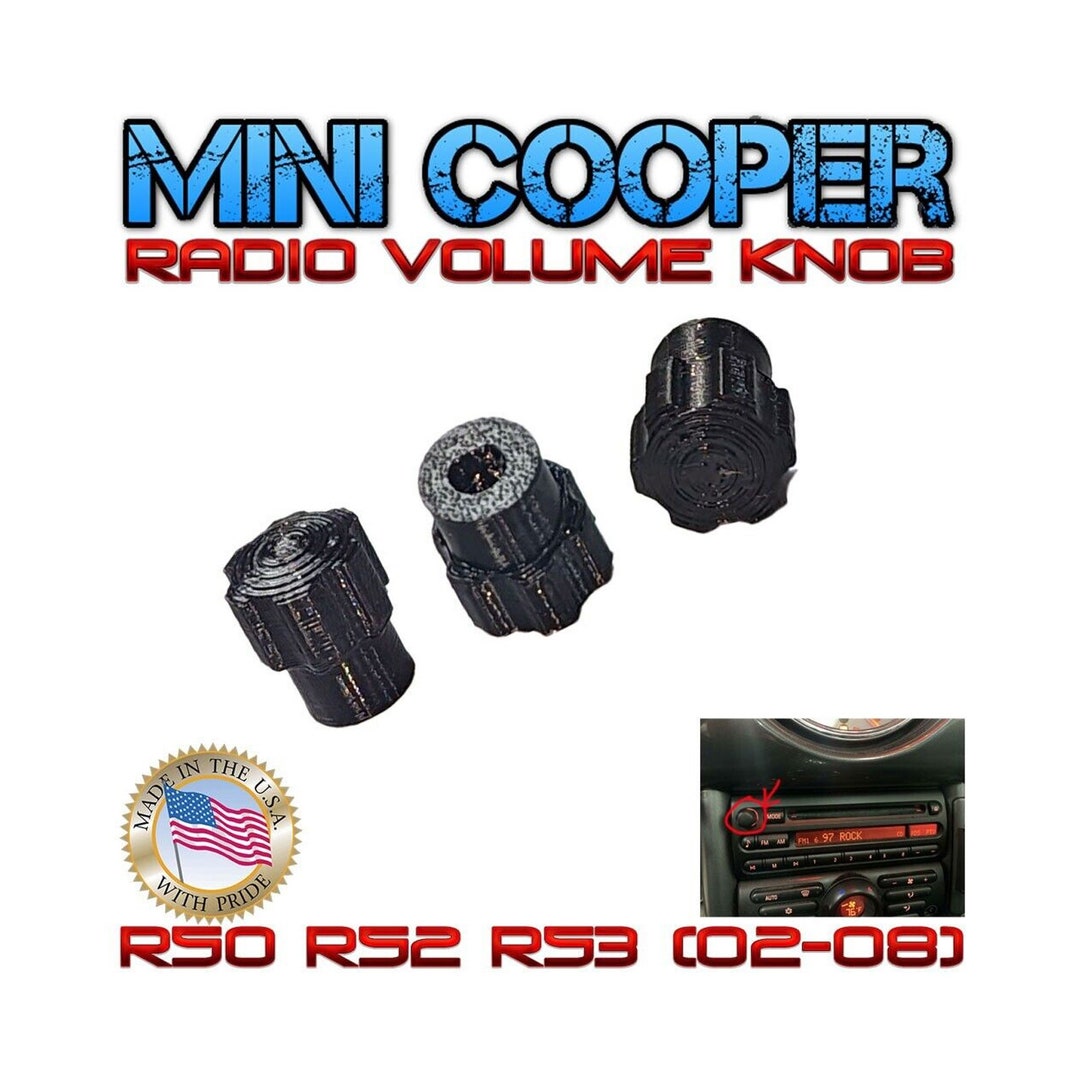 Mini Cooper Radio Volume Knob 3D PRINTED 65129127000 0208 R50 R52 R53