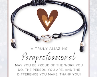 Paraprofessional bracelet, Teacher assistant appreciation present, Para gifts for teacher aids, Retirement teacher gift, Teacher aide gift