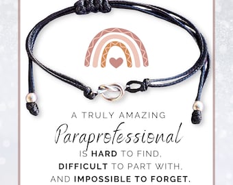 Paraprofessional bracelet, End of school year gifts for Para from student, Teacher assistant gifts, Thank you gift for women coworker