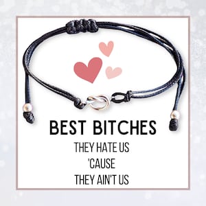 Matching bracelets for best friends, Best bitches gifts for women, Love knot charm, Girls trip   bracelets, Work besties gifts, Badass squad