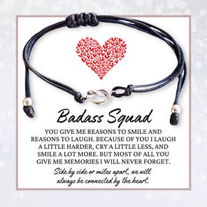 Matching bracelets for best friends, Badass squad gifts, Bff bracelet, Love knot charm, Badass squad bracelet, Badass tribe bracelets girls